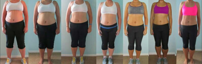 Reportaxe fotográfica dos resultados da perda de peso para motivación