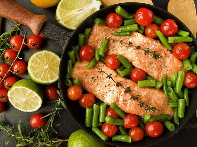 peixe con verduras para unha dieta sen glute